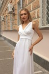 Белое платье миди трансформер (подходит для беременных) - фото 