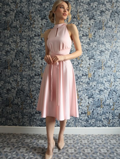 Изысканное платье с американской проймой (Нюдовый розовый)