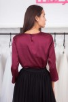 Шелковая блузка на подкладке бордо - фото 